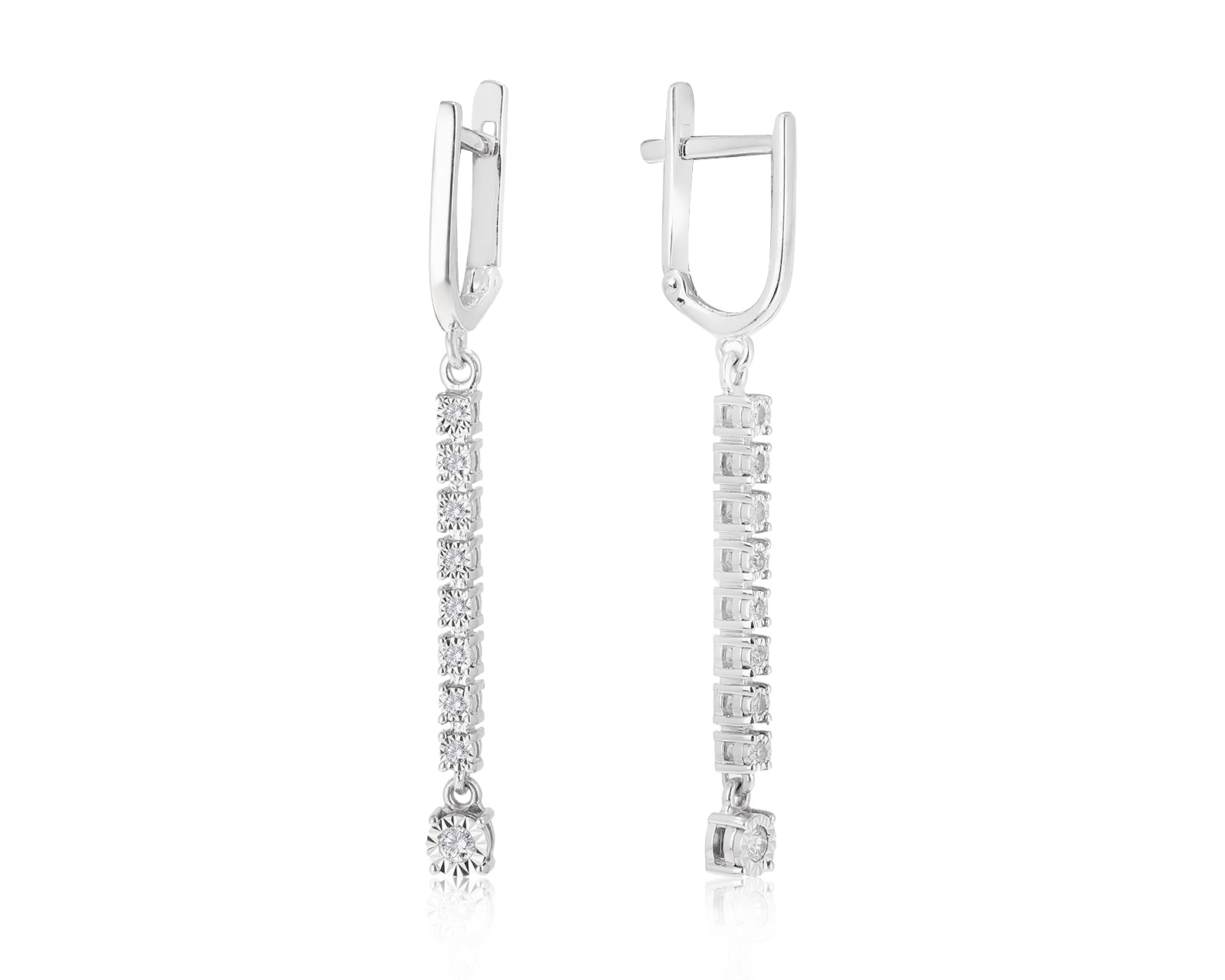 Идеальные золотые серьги с бриллиантами 0.17ct 060322/10