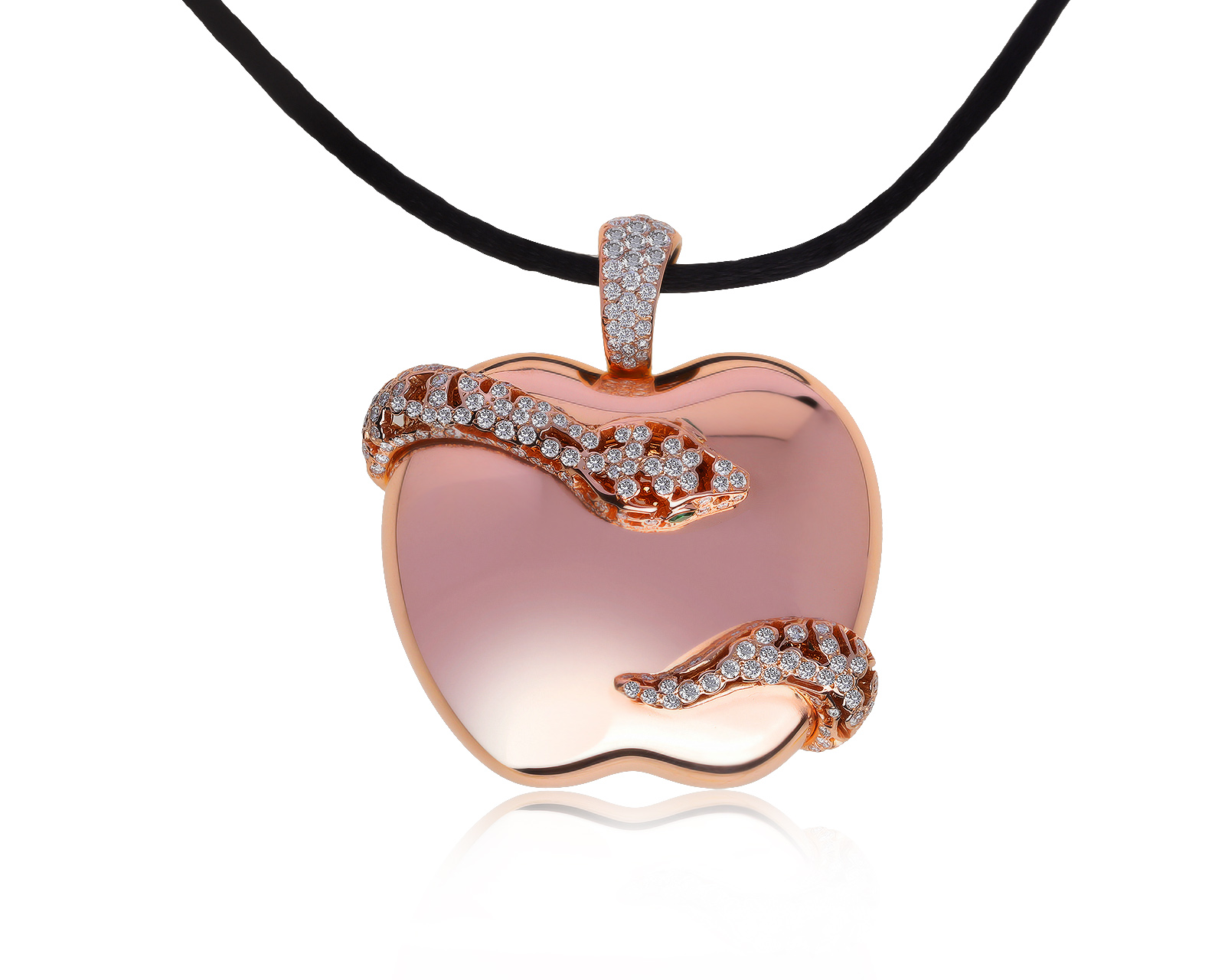 Праздничный золотой кулон с бриллиантами 1.88ct