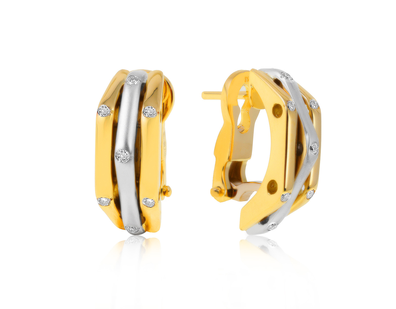 Прелестные золотые серьги с бриллиантами 0.21ct 310521/3