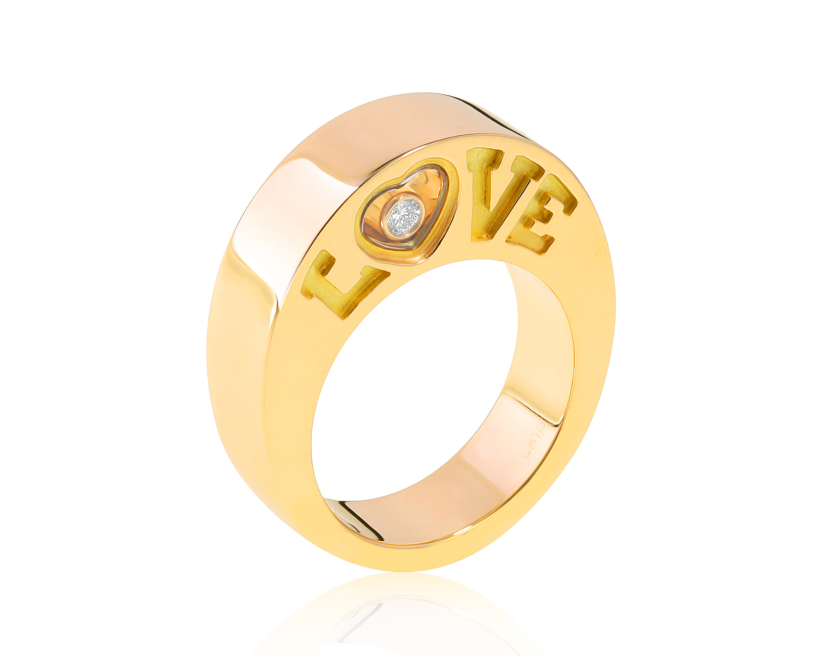 Оригинальное золотое кольцо Chopard Happy Diamonds 101221/1