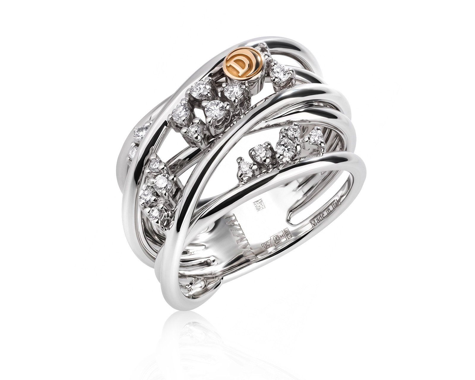 Оригинальное золотое кольцо с бриллиантами 0.28ct Damiani 180826/1