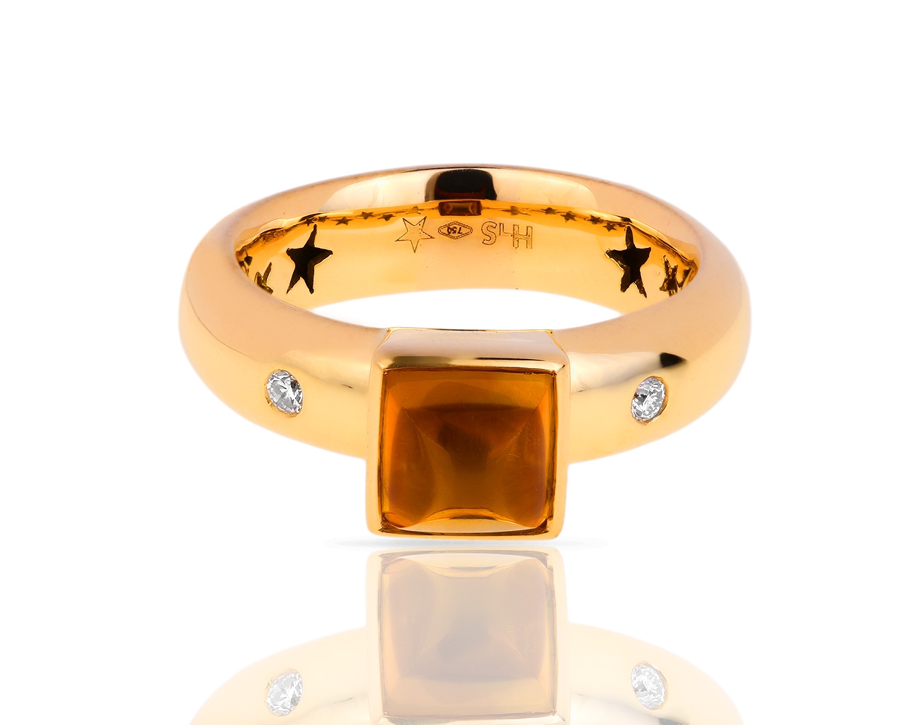 Оригинальное золотое кольцо с цитрином H.Stern 180618/4