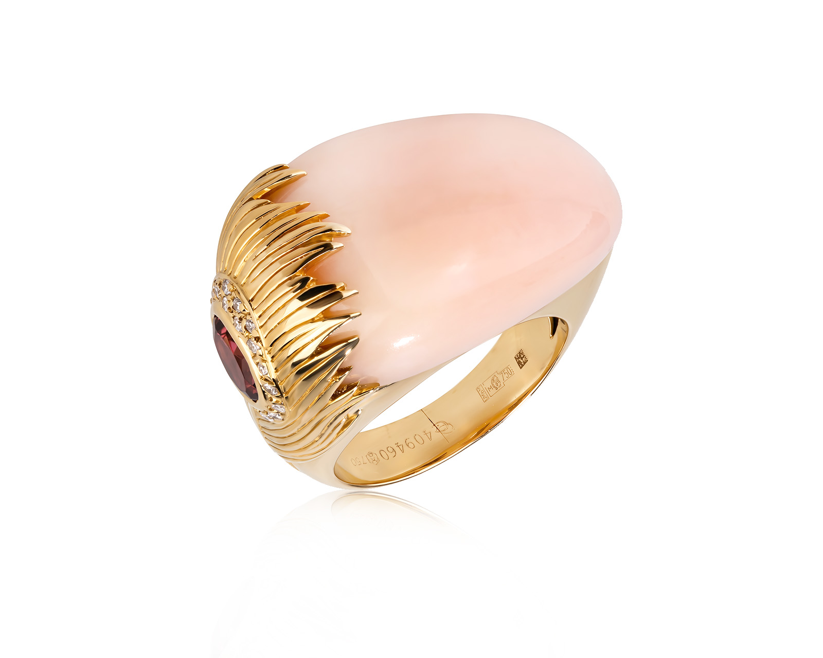 Оригинальное золотое кольцо с опалом 26.14ct Carrera y Carrera Peacock Carnaval