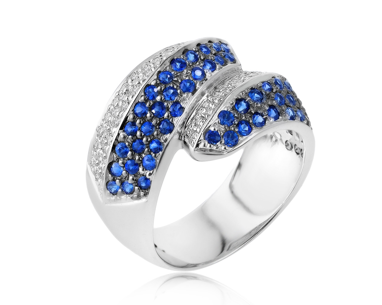 Потрясающее золотое кольцо с сапфирами 1.00ct 050221/6