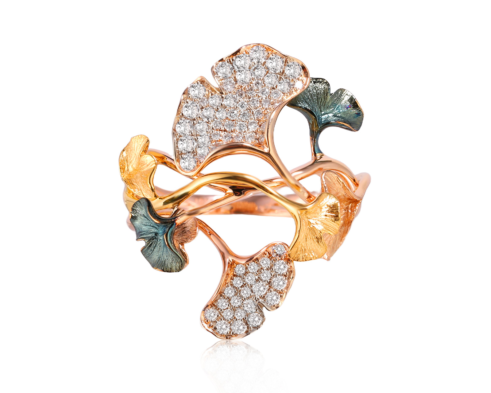 Золотое кольцо с бриллиантами 0.43ct