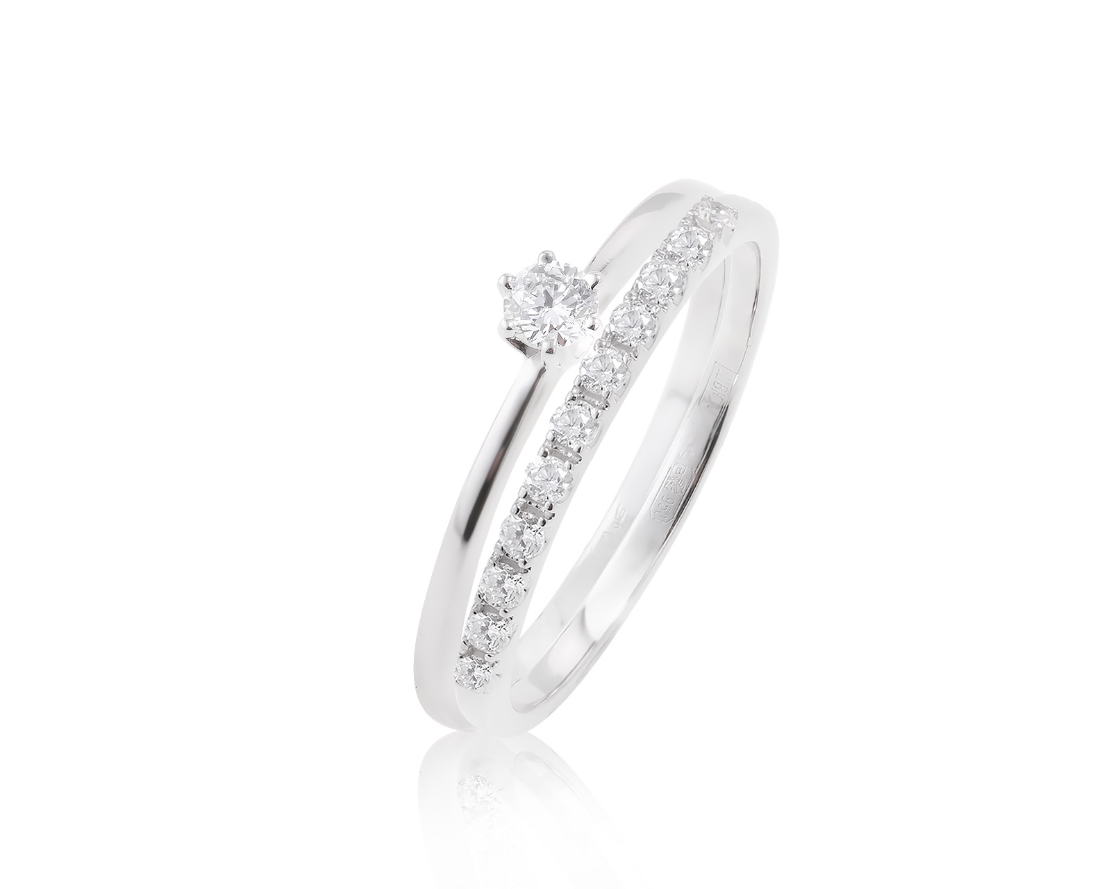 Платиновое кольцо с бриллиантами 0.24ct 290324/4