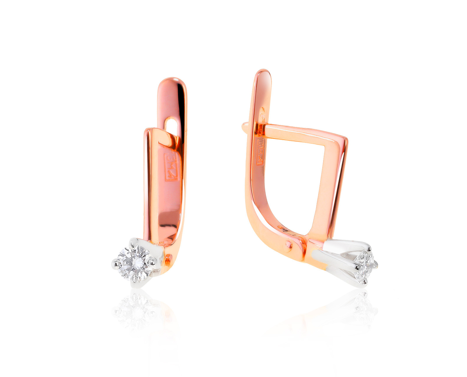 Изящные золотые серьги с бриллиантами 0.16ct 290421/4 Изящные золотые серьги с бриллиантами 0.16ct 290421/4