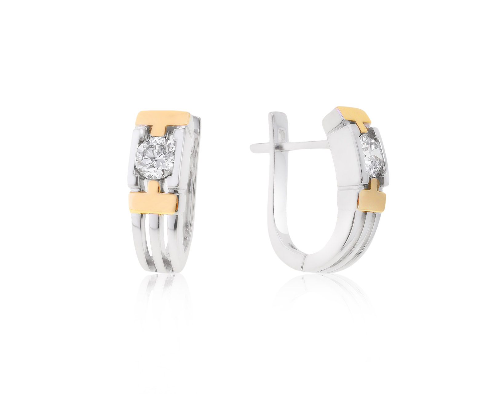 Стильные золотые серьги с бриллиантами 0.59ct 020222/10