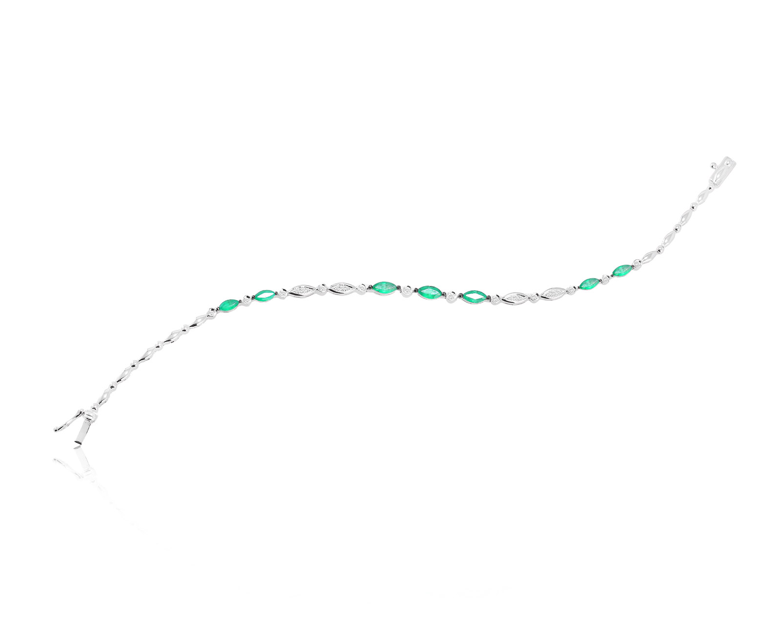 Золотой браслет с изумрудами 1.26ct и бриллиантами 0.12ct 040224/4