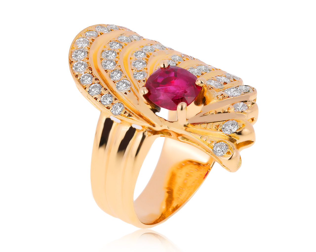 Модное золотое кольцо с рубином 1.03ct 230920/1