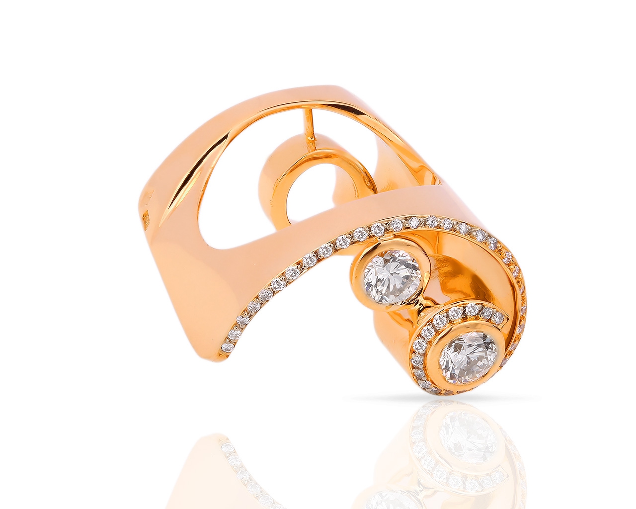 Золотое кольцо с бриллиантами 0.74ct B. Silvain 140518/3