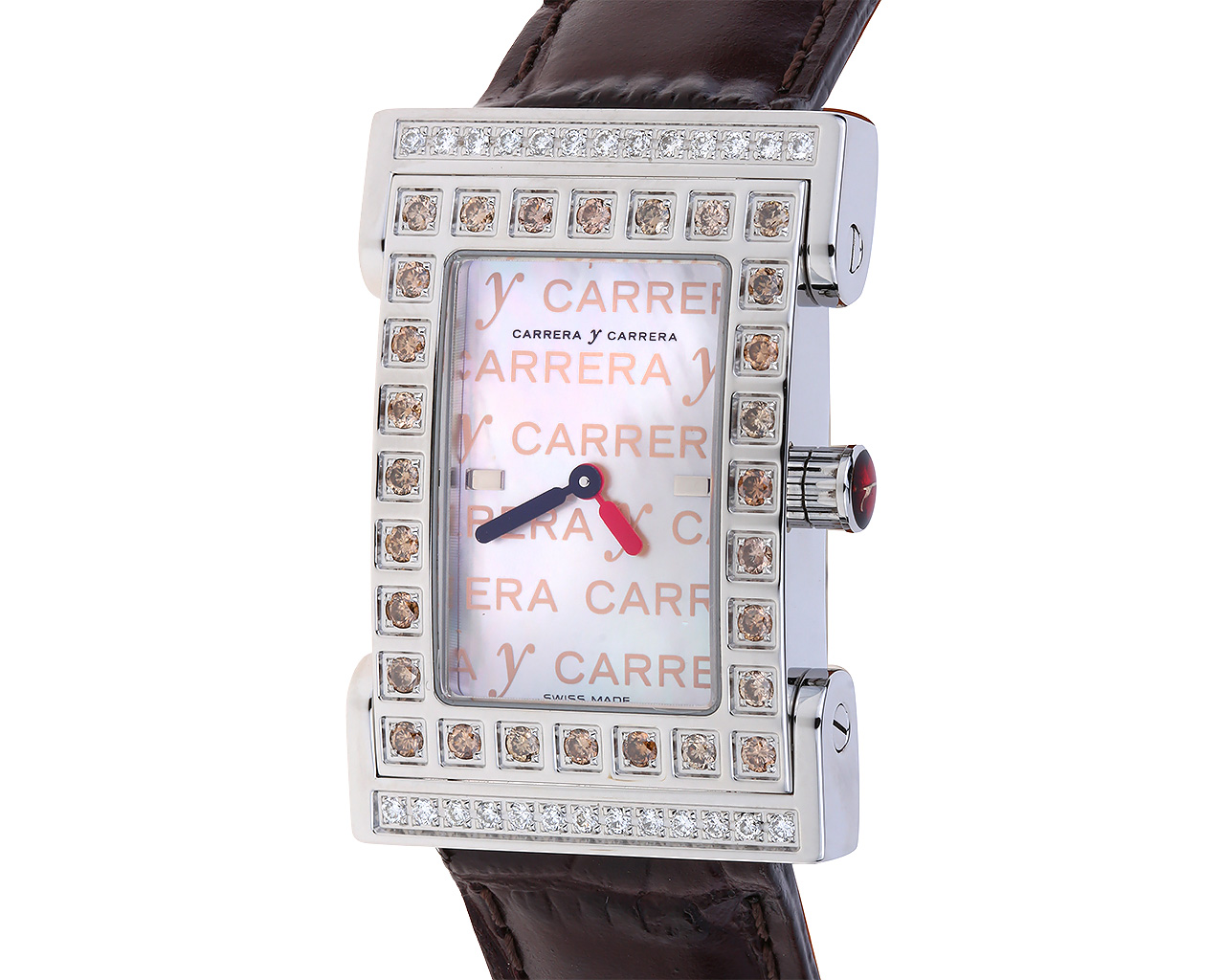 Оригинальные стальные часы с бриллиантами 0.99ct Carrera y Carrera