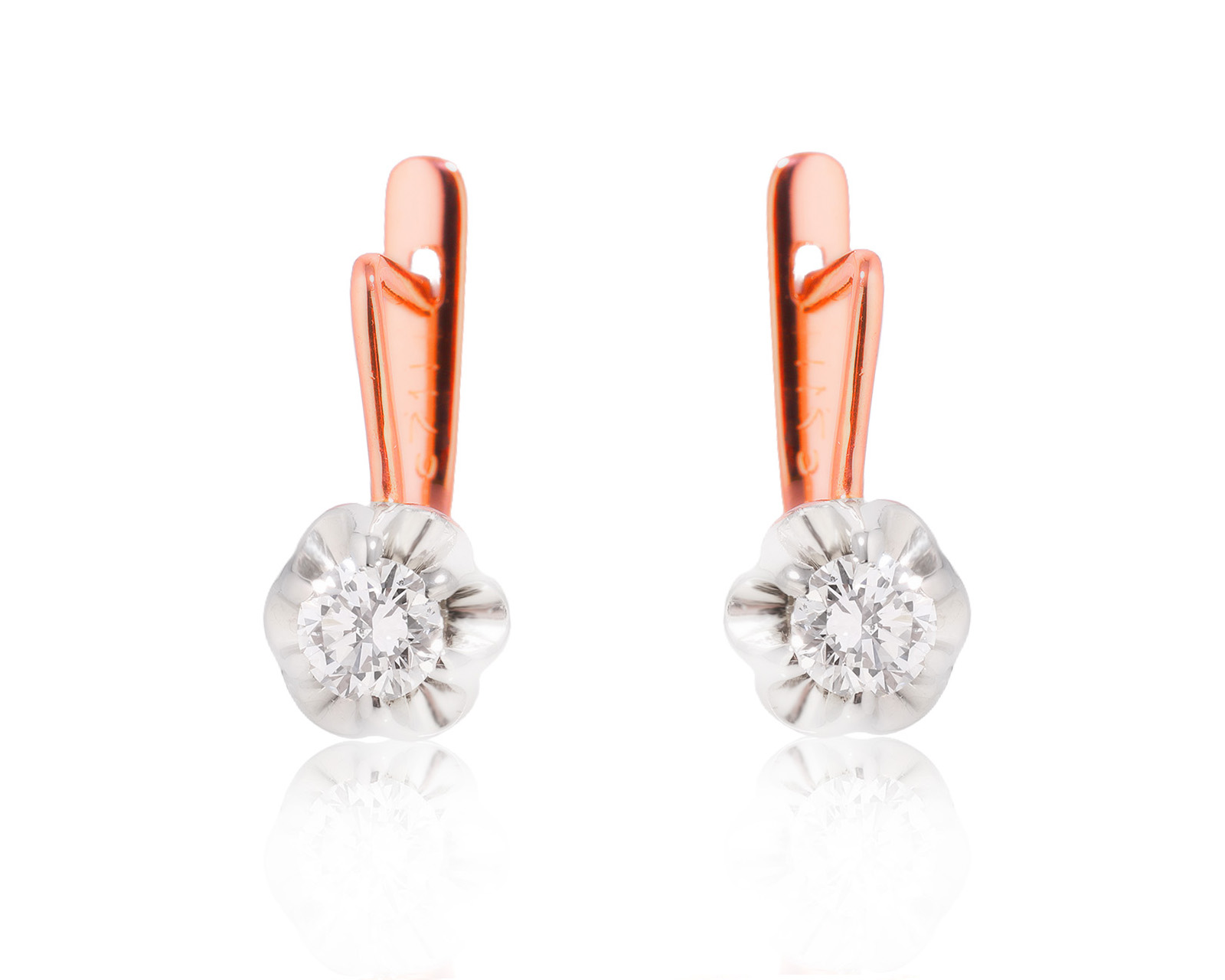 Золотые серьги с бриллиантами 0.67ct 300425/6 Золотые серьги с бриллиантами 0.67ct 300425/6
