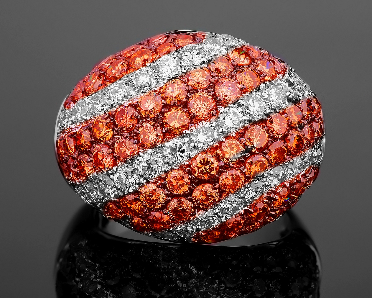 Модное золотое кольцо с бриллиантовым паве 5.00ct 090917/5