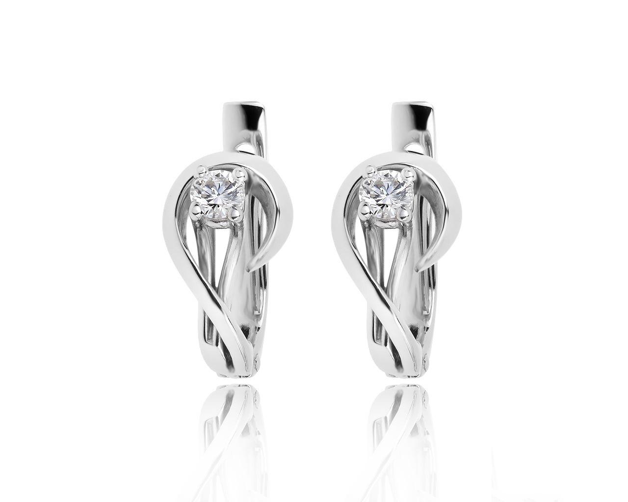 Изысканные золотые серьги с бриллиантами 0.28ct 180419/5