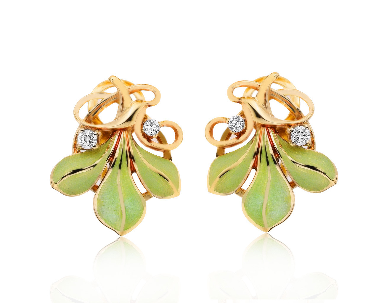 Прелестные золотые серьги с бриллиантами 0.20ct 080820/2