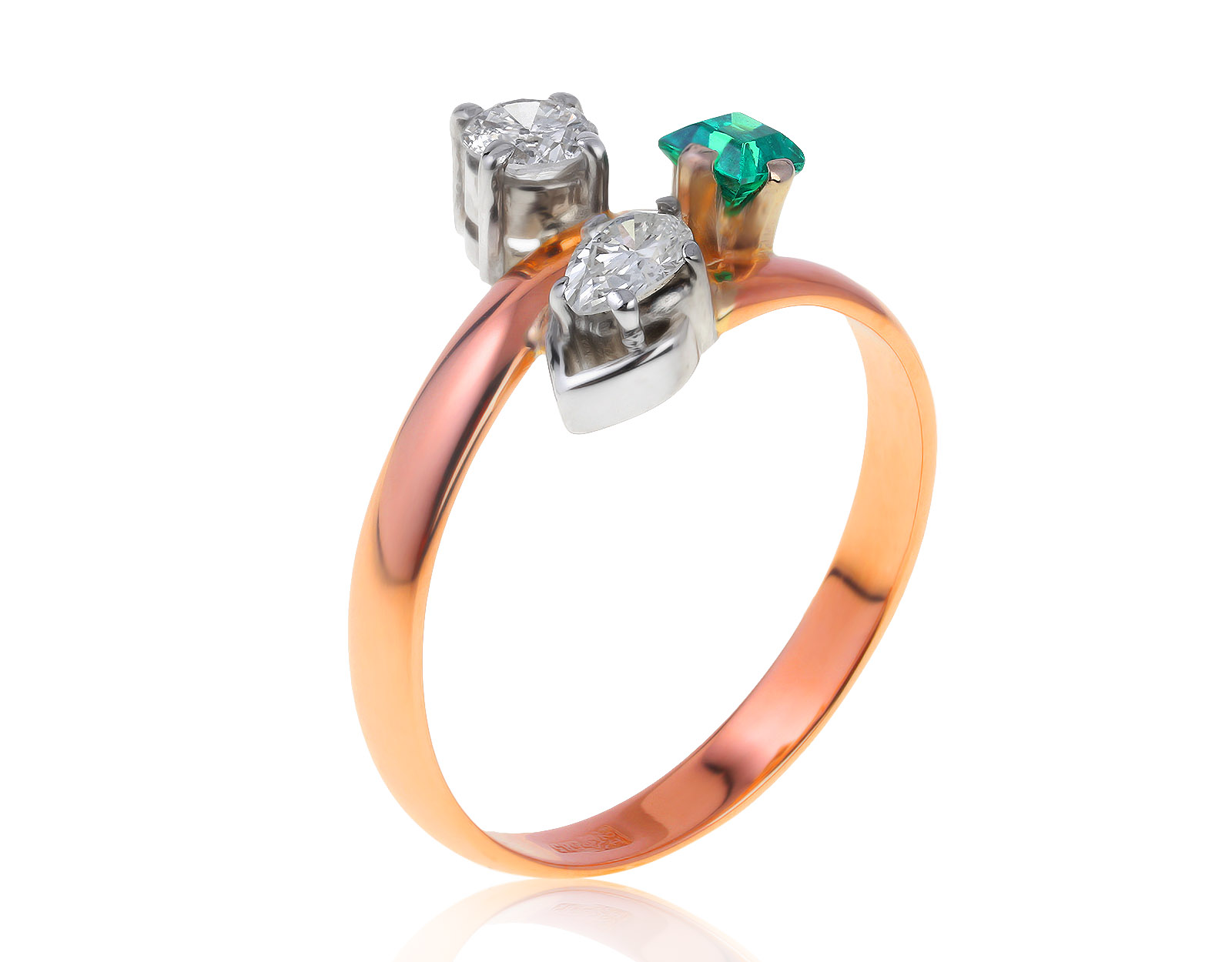 Изящное золотое кольцо с бриллиантами 0.38ct 140721/7