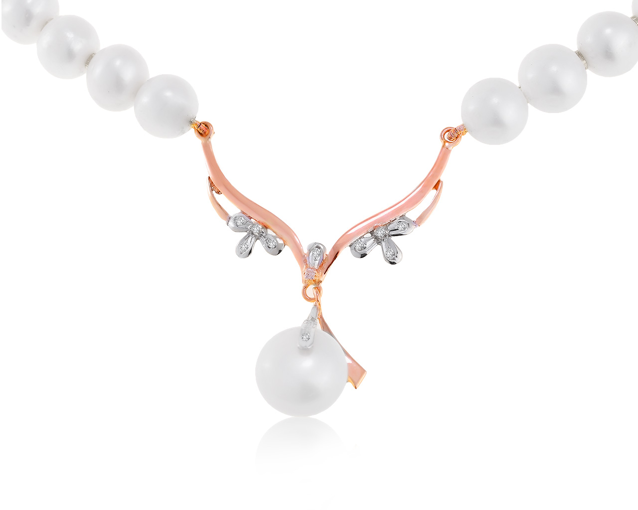 Завораживающее золотое колье с жемчугом 9-12.50 мм 191020/5