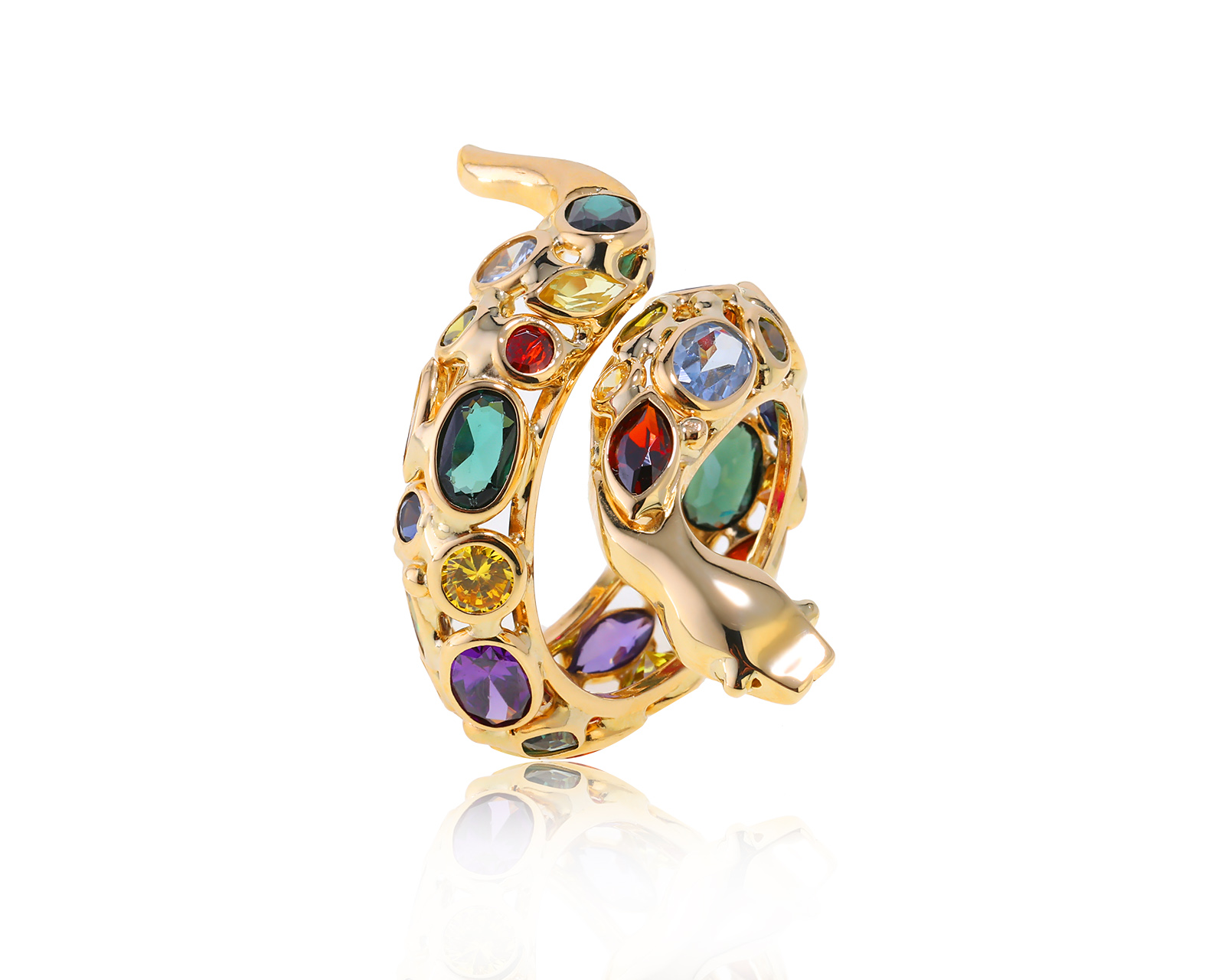 Оригинальное золотое кольцо Mosaico Multicolor