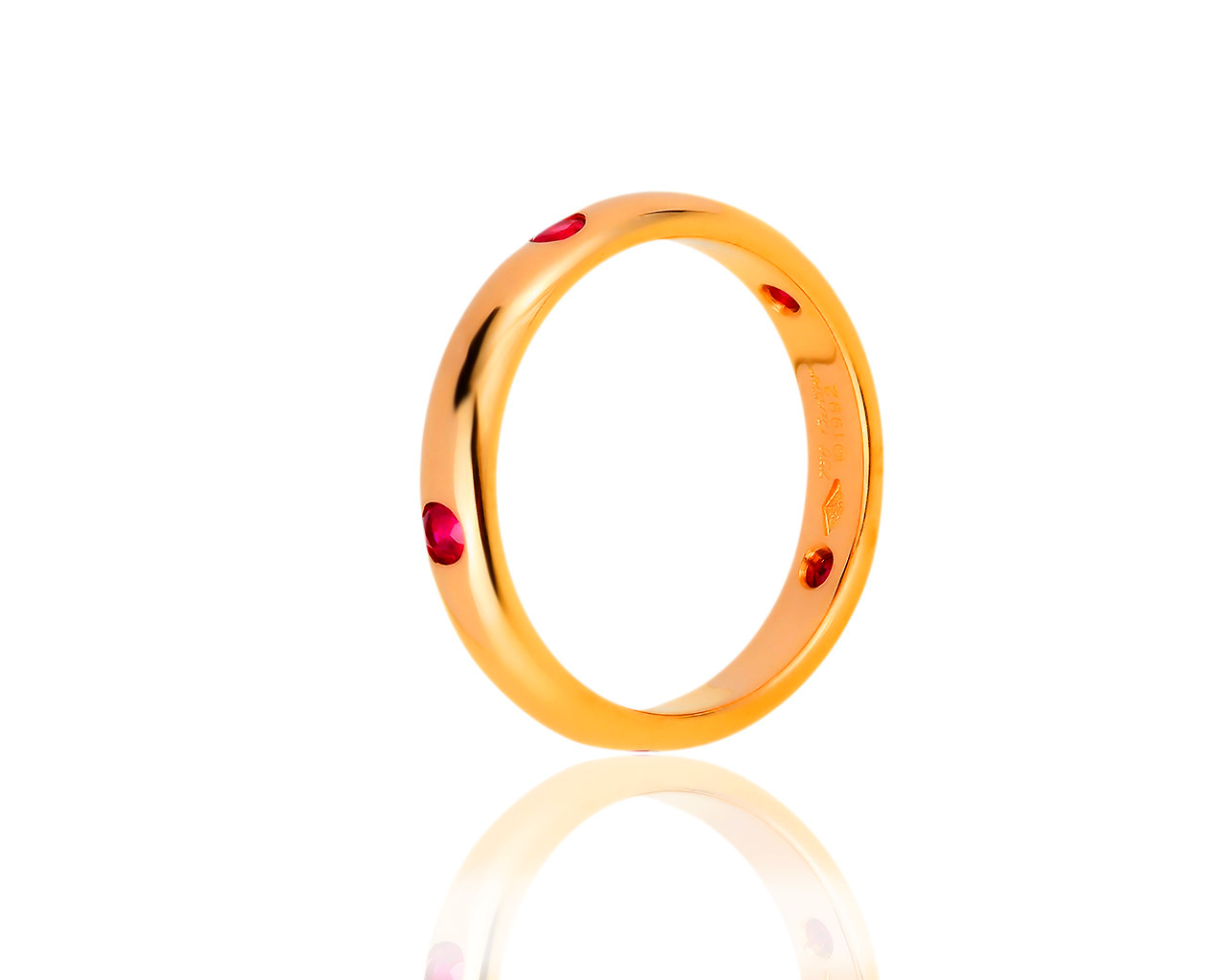 Оригинальное золотое кольцо с рубинами 0.30ct Cartier