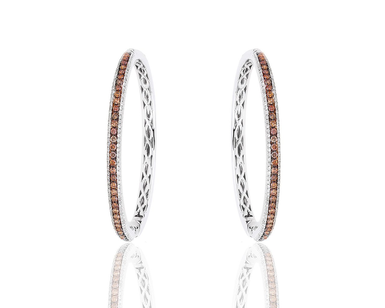 Золотые серьги-конго с бриллиантами 1.43ct 210818/5