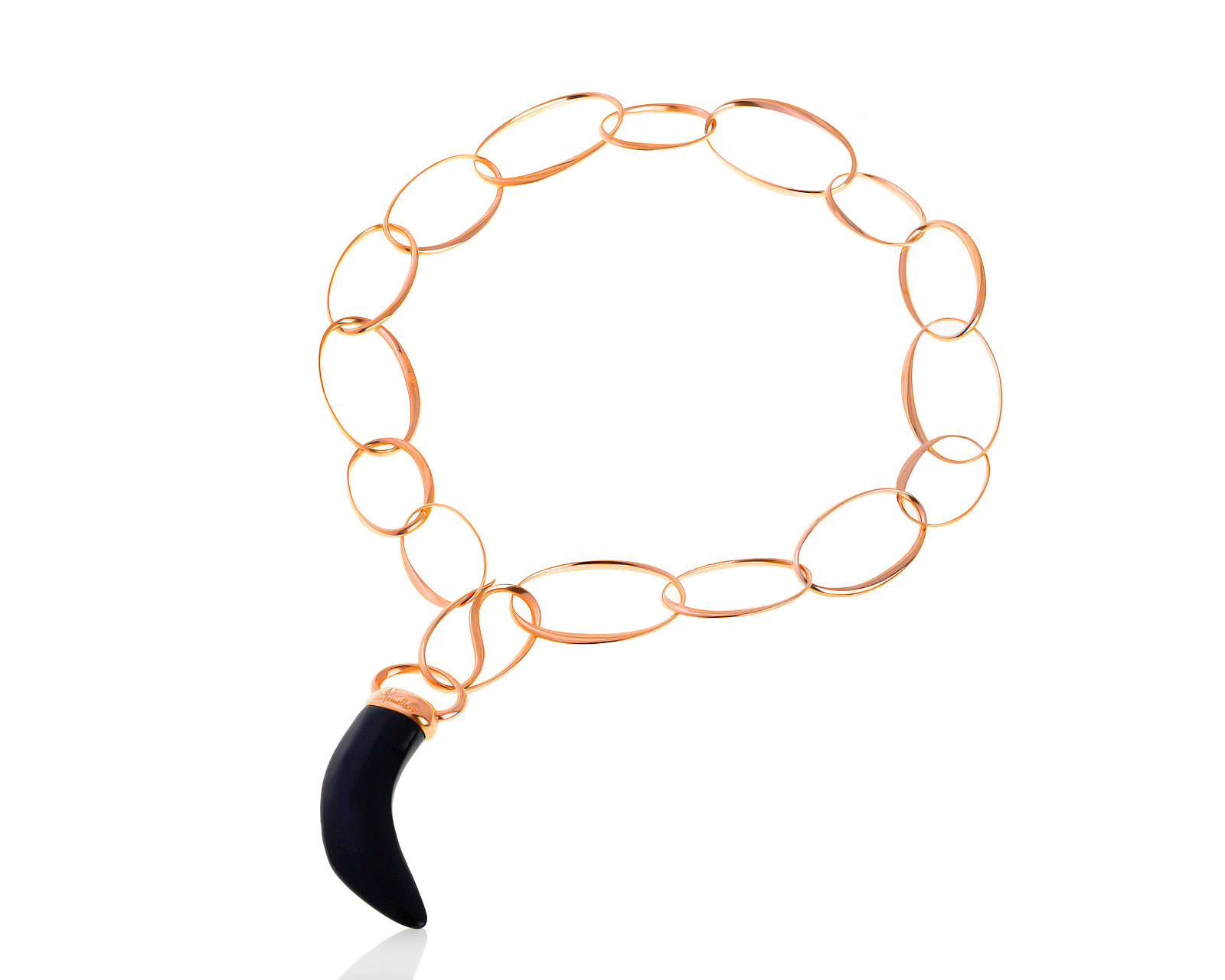 Оригинальное золотое колье с гагатом Pomellato Victoria