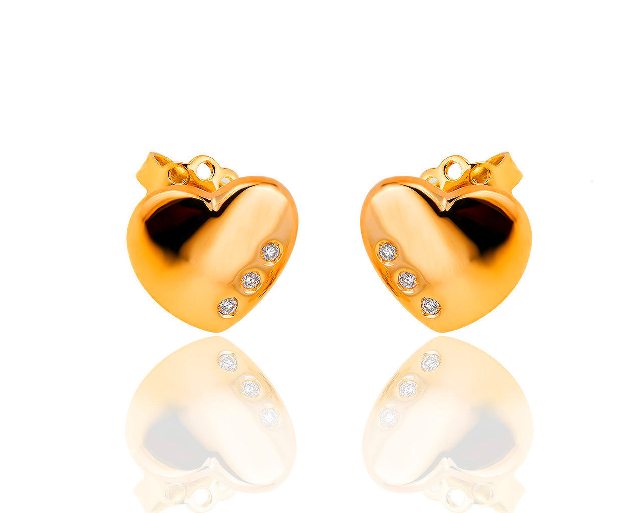 Великолепные золотые серьги с бриллиантами 0.05ct Leo Pizzo Heart 270619/9 Великолепные золотые серьги с бриллиантами 0.05ct Leo Pizzo Heart 270619/9