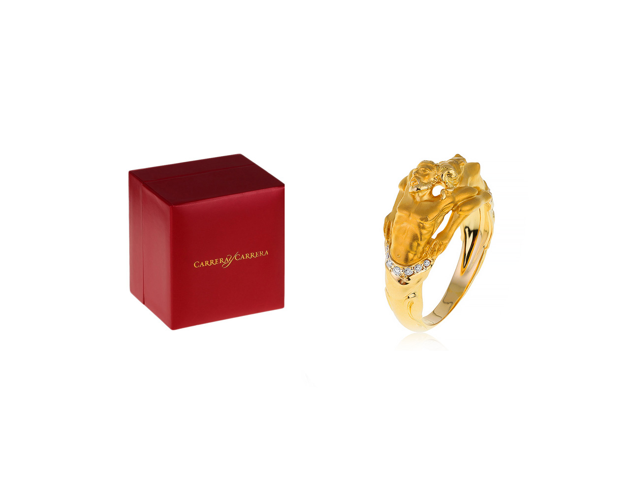 Оригинальное золотое кольцо с бриллиантами 0.08ct Carrera y Carrera Manuel Carrera