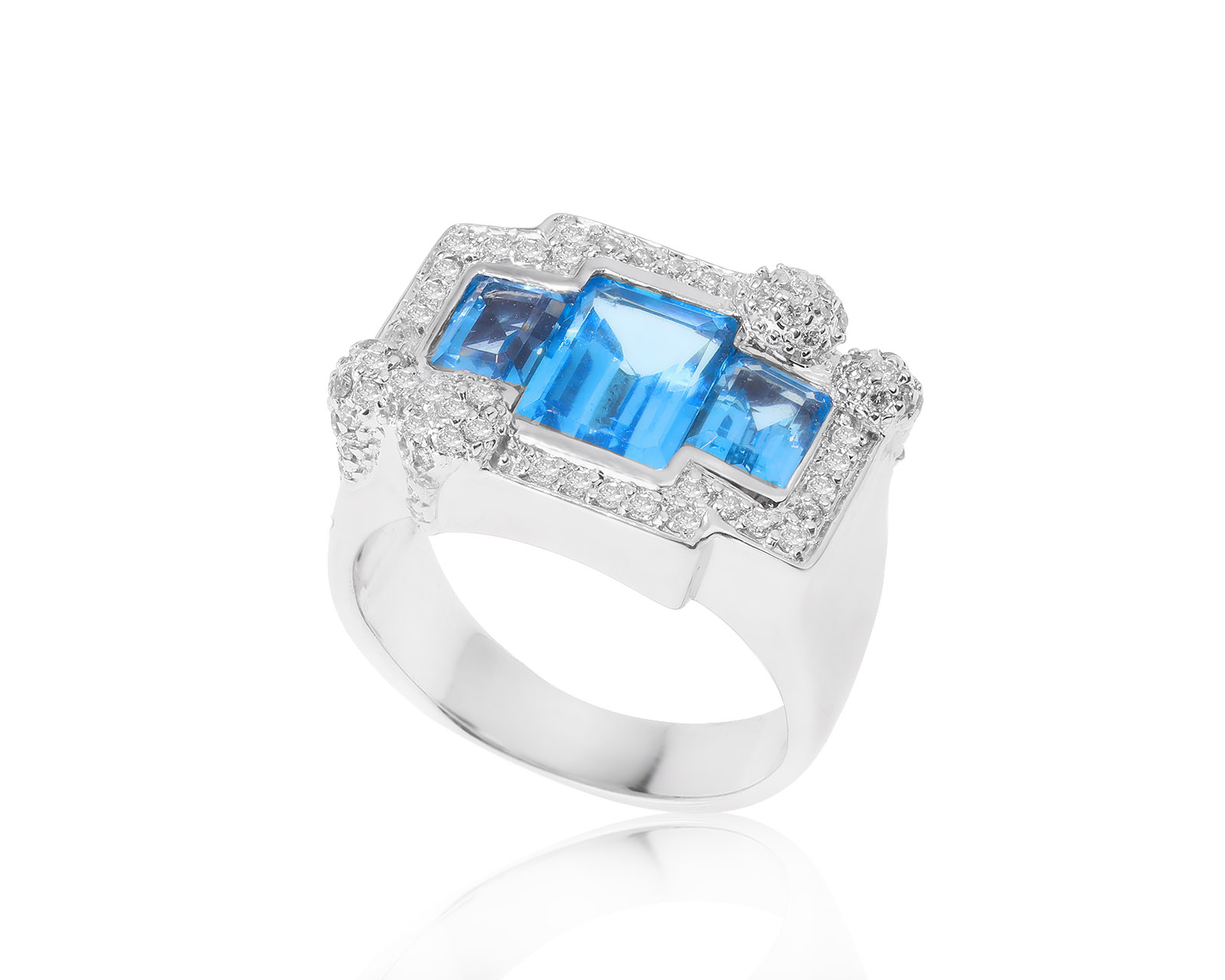 Восхитительное золотое кольцо с топазами 3.72ct 290422/10