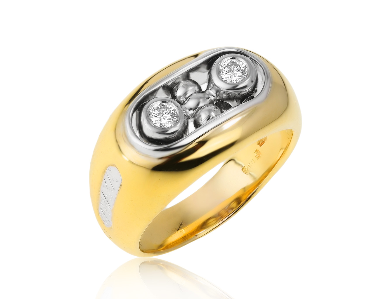 Оригинальное золотое кольцо с бриллиантами 0.14ct Baraka