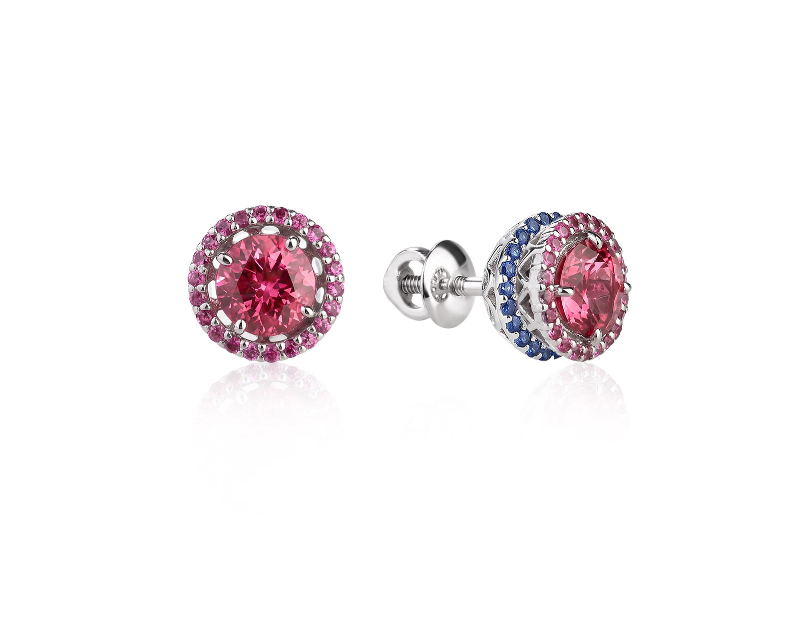 Оригинальные золотые серьги с розовой шпинелью 1.07ct Lykov`s Jewellery 040626/КМ402; 040626/КМ403; 040626/КМ404