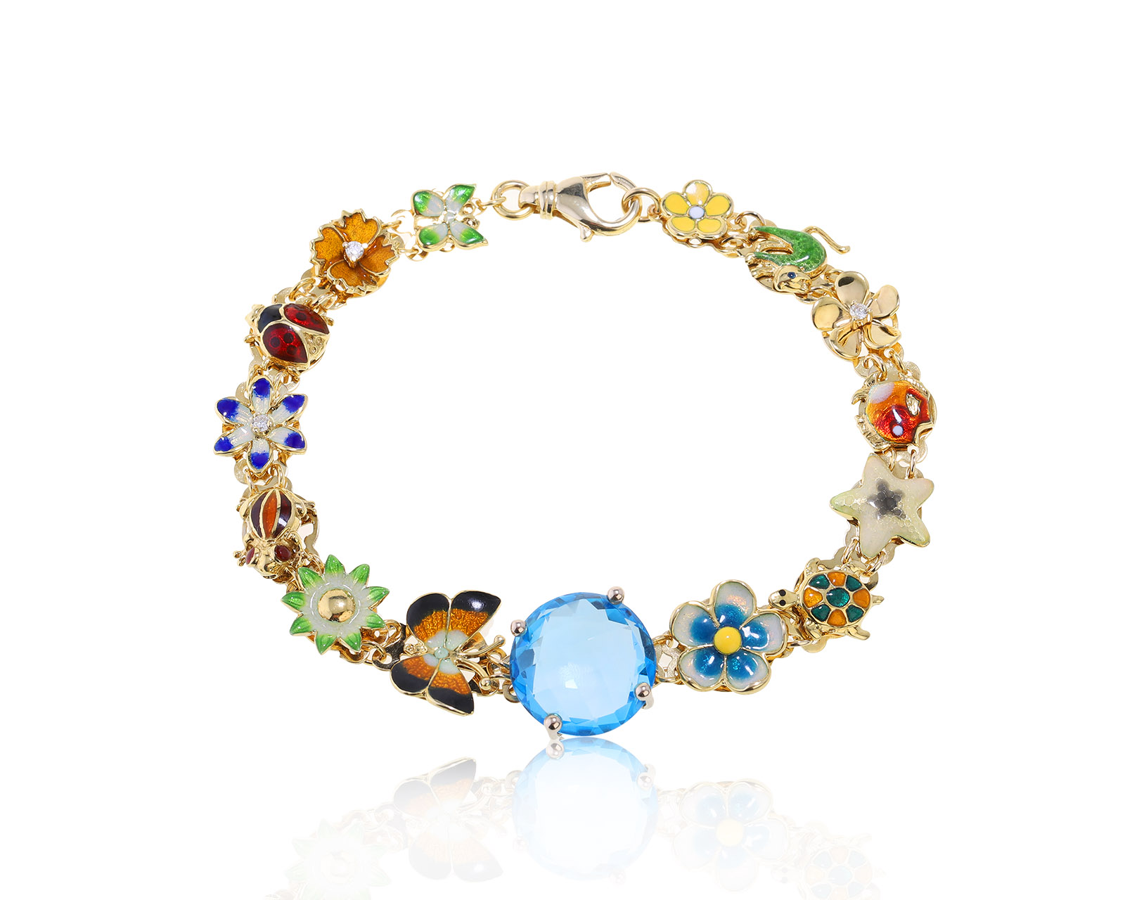 Оригинальный золотой браслет с топазом 8.81ct Roberto Bravo 161022/1