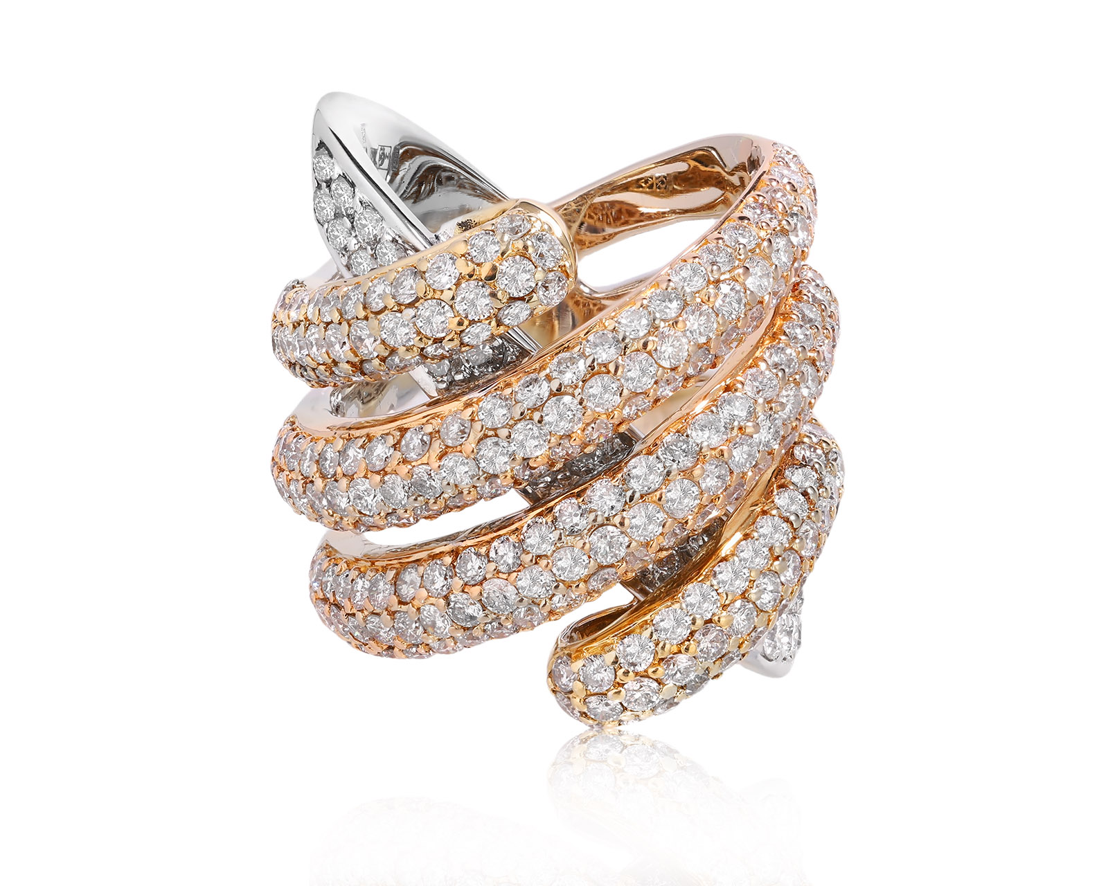 Золотое кольцо с бриллиантами 4.84ct