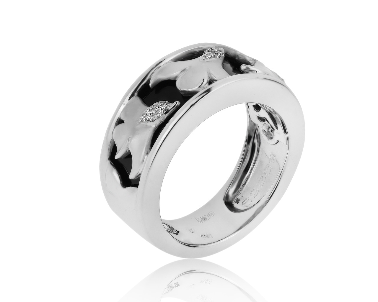 Оригинальное золотое кольцо с бриллиантами 0.06ct Magerit 240320/9