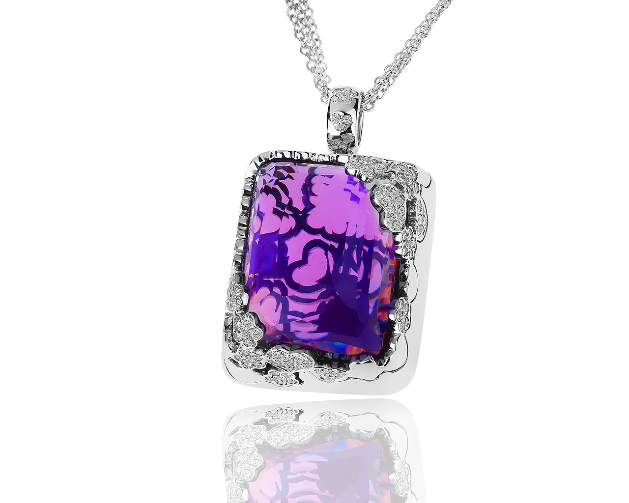 Золотой кулон с аметистом и бриллиантами 1.15ct Pasquale Bruni 270219/2 Золотой кулон с аметистом и бриллиантами 1.15ct Pasquale Bruni 270219/2