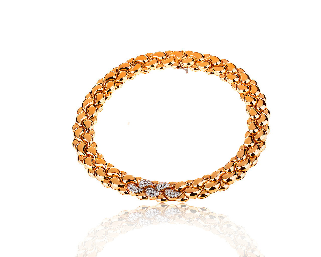 Оригинальное золотое колье с бриллиантами 1.75ct Chopard