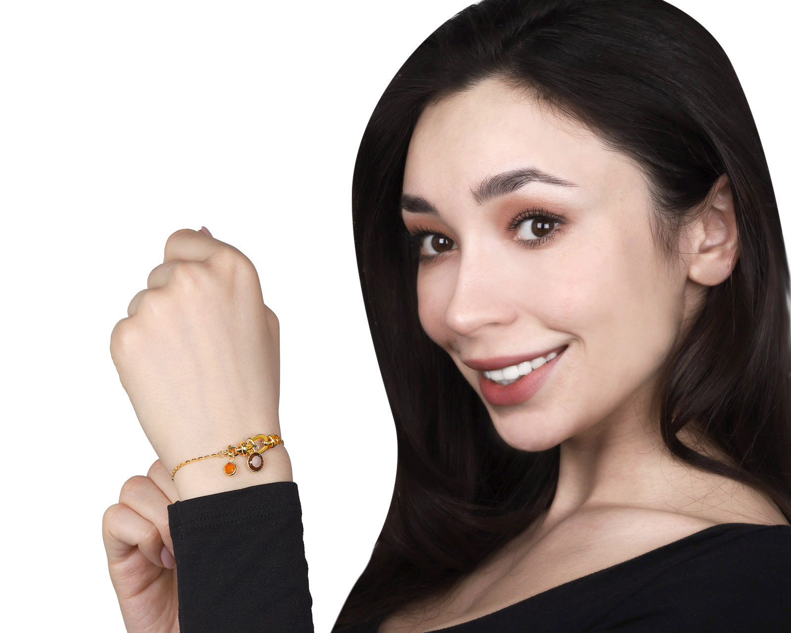 Безупречный золотой браслет с раухтопазами 1.33ct