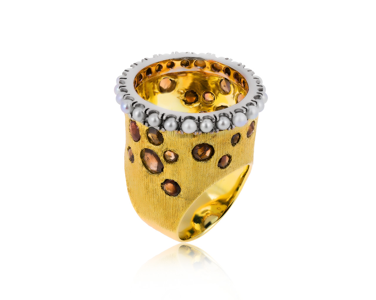 Оригинальное золотое кольцо с жемчугом 2.20 мм German Kabirski