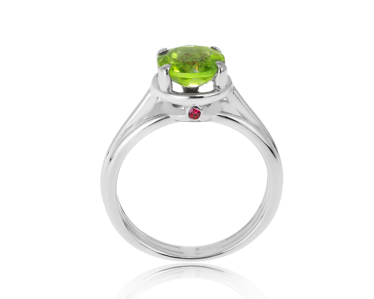 Стильное золотое кольцо с хризолитом 1.85ct 260121/7