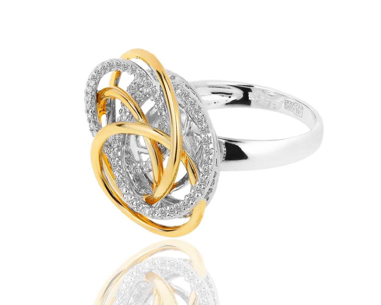Витое золотое кольцо с бриллиантами 0.60ct 301018/5