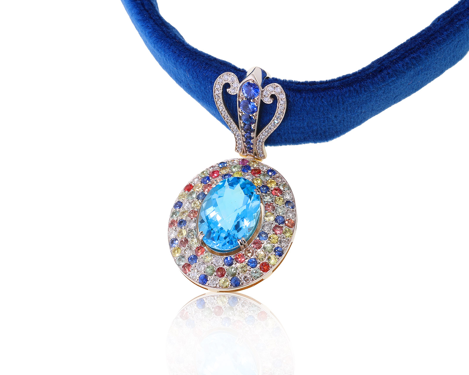 Завораживающее золотое колье с топазом 6.82ct 170922/5