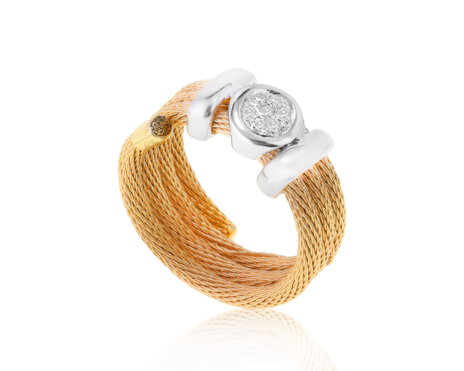 Модное золотое кольцо с бриллиантами 0.09ct 310822/15