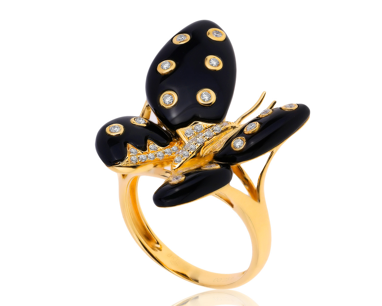 Праздничное золотое кольцо с бриллиантами 0.25ct 200820/12