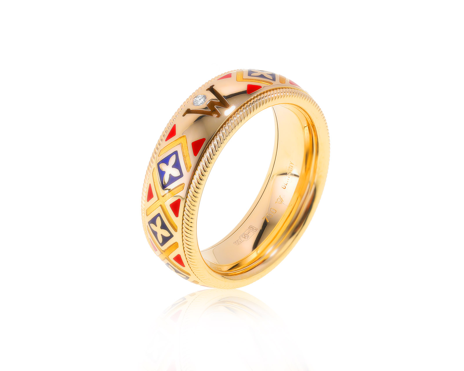 Оригинальное золотое кольцо с эмалью Wellendorff 151222/2