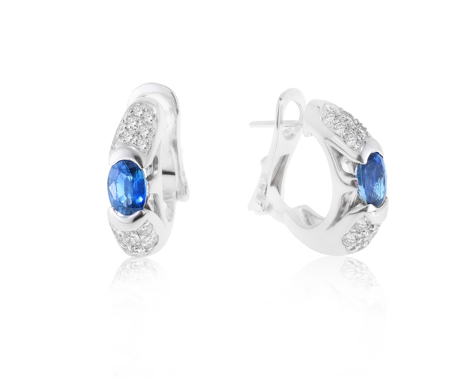 Оригинальные золотые серьги с сапфирами 1.15ct Bvlgari 111222/2