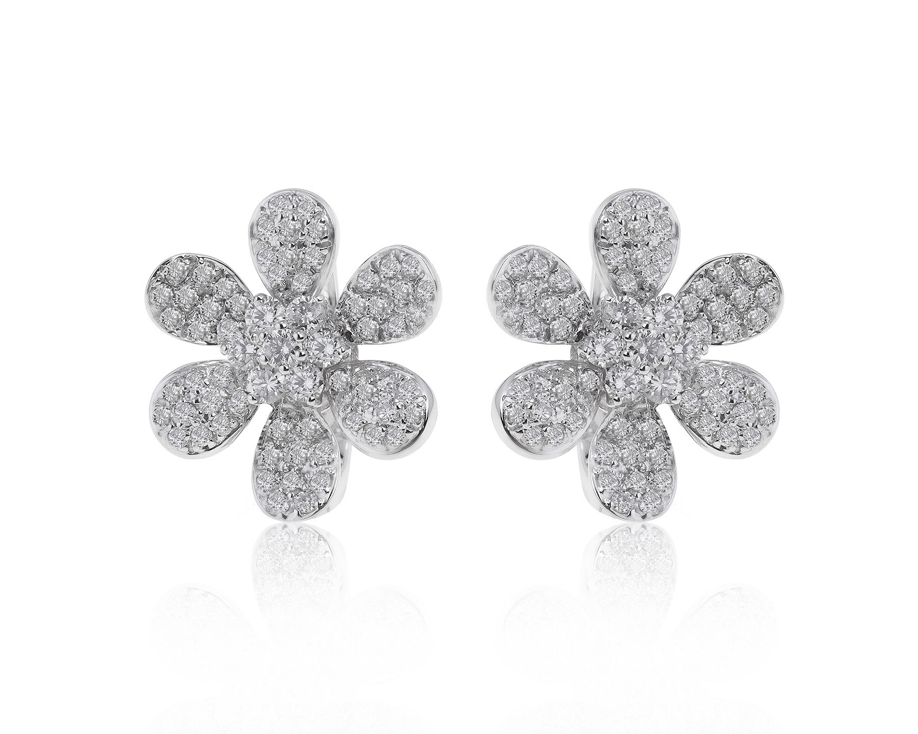 Чарующие золотые серьги с бриллиантами 2.22ct