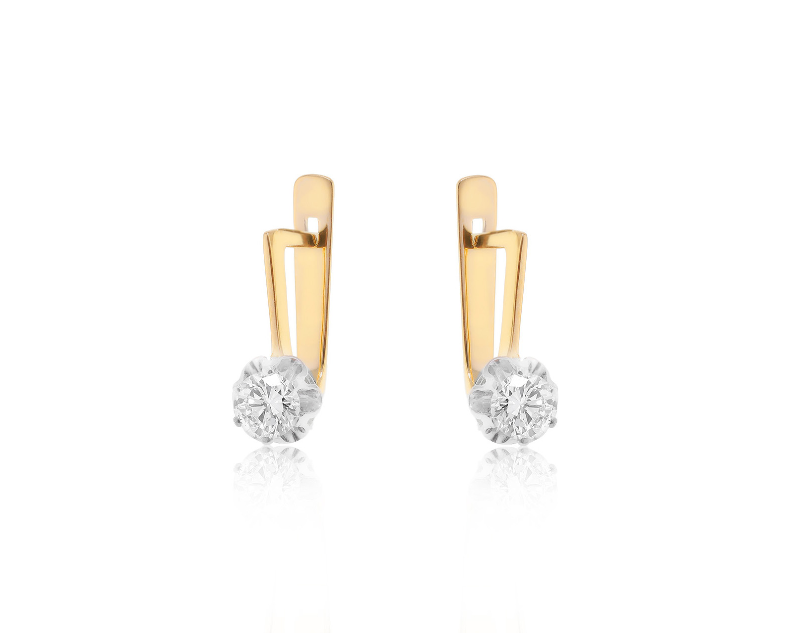 Изящные золотые серьги с бриллиантами 0.77ct СССР