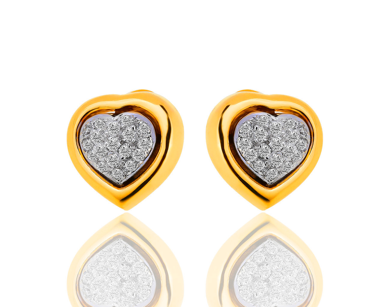 Романтичные золотые серьги с бриллиантами 0.42ct 020319/23 Романтичные золотые серьги с бриллиантами 0.42ct 020319/23