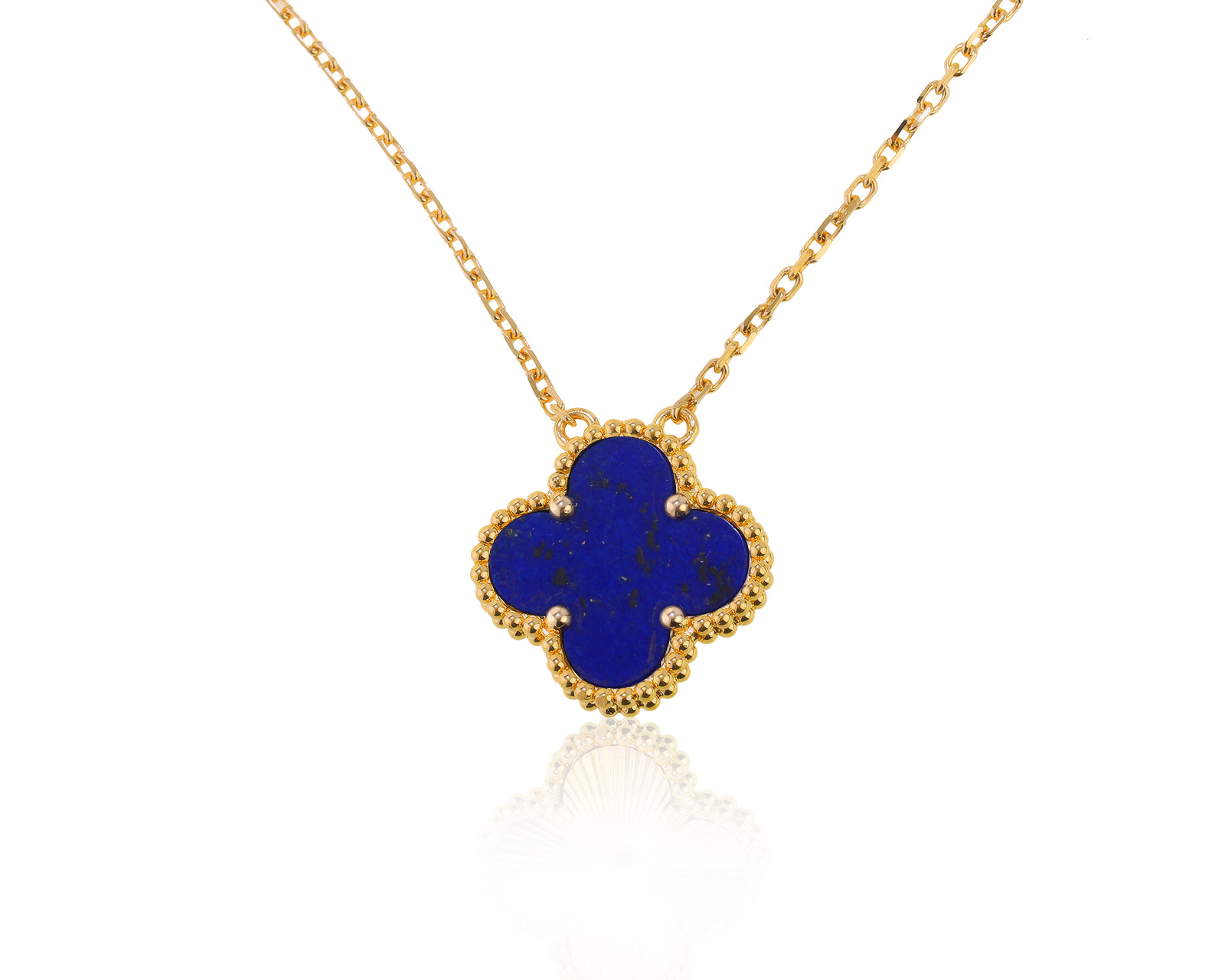 Оригинальный золотой кулон с лазуритом Van Cleef and Arpels Alhambra 120821/1