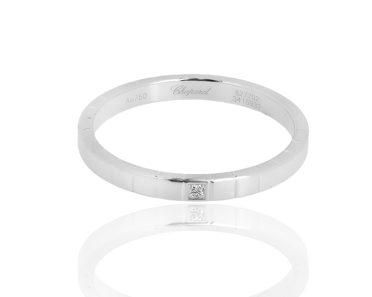 Стильное золотое кольцо с бриллиантом Chopard Ice Cube 031118/3